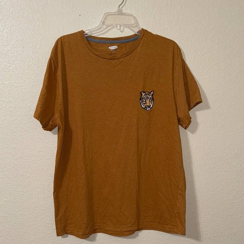 Old Navy Men’s Tiger Graphic T-Shirt XL Tan Short Sleeve Casual Tee